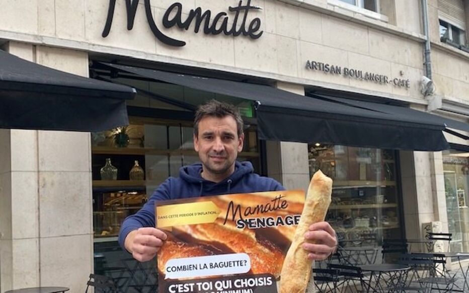 Maxime Lefebvre, le gérant des boulangeries Mamatte, lance une opération anti-inflation. LP/Isabelle Boidanghein

